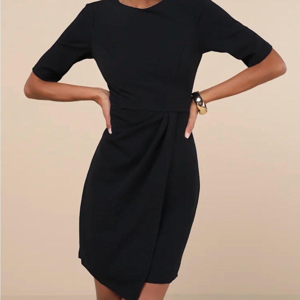 Lulus Westwood Black Half Sleeve Sheath Dress